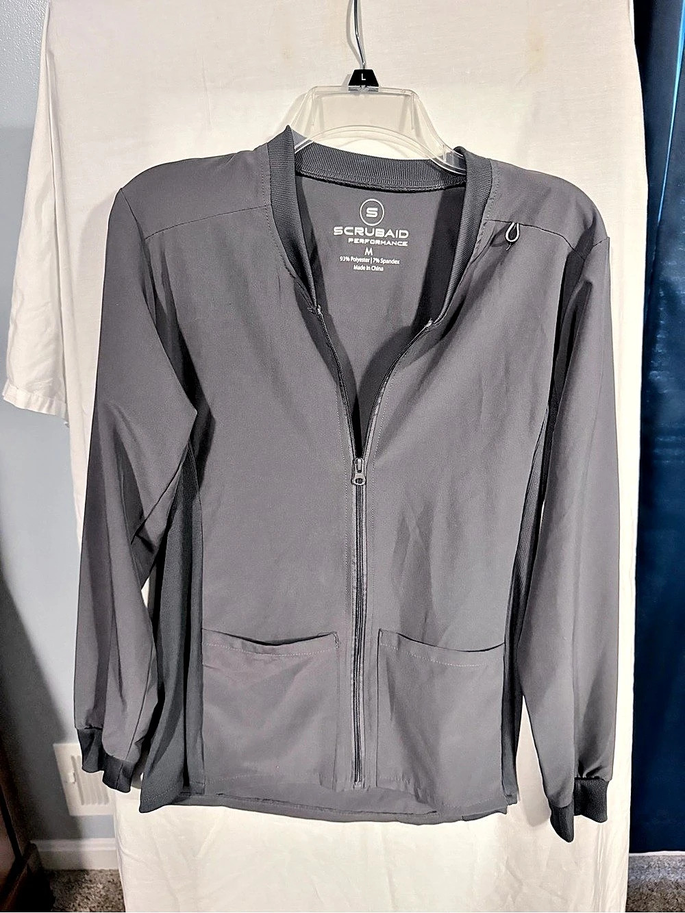 ScrubAid Performance Zip Jacket Gray Size Medium Like New